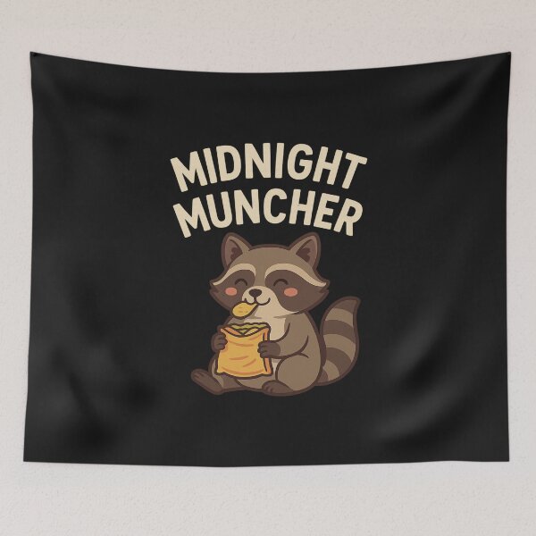 Item preview, Midnight Muncher – Late Night Raccoon Snack designed and sold by ALITOPRINCE.