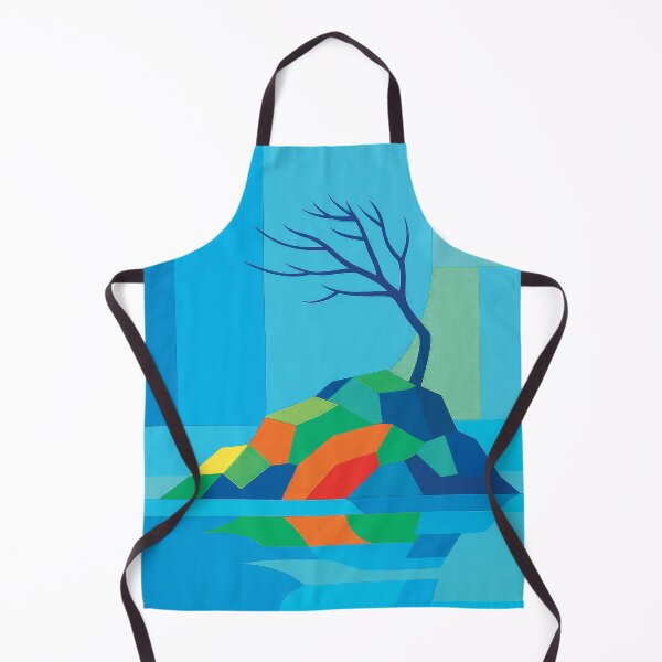 Item preview, Windswept Solitude – Stylized Tree on Island Rocks designed and sold by Visions of the Magpie.