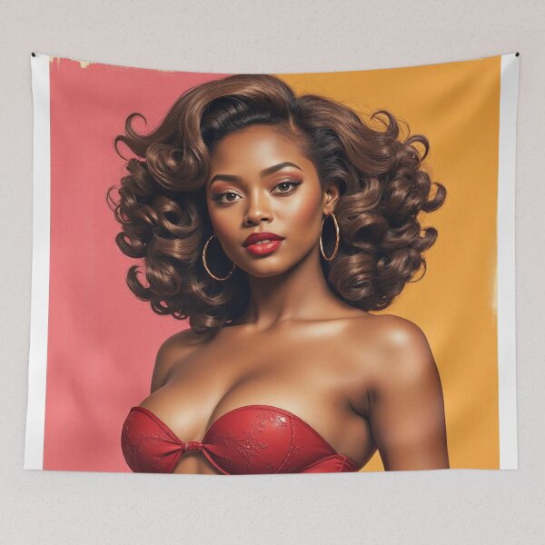 Aperçu de l'œuvre Pin-up rétro courbée en ébène créée et vendue par MissSaylor.