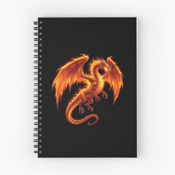 Item preview, Fire dragon on black background  designed and sold by GingaDesigns.
