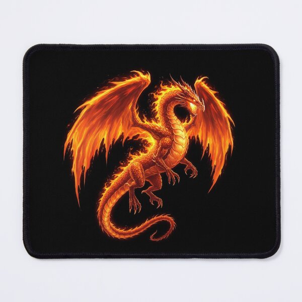 Item preview, Fire dragon on black background designed and sold by GingaDesigns.