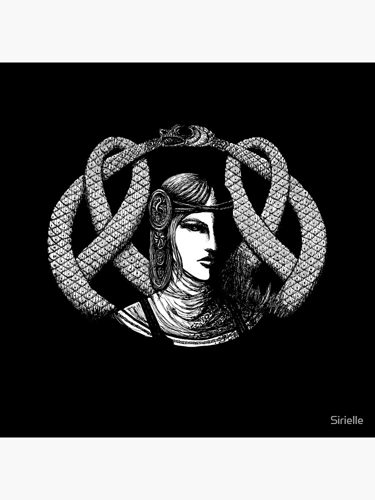 Thumbnail 2 of 2, Tote Bag, Hel in Black Portrait · White Print for Dark Background designed and sold by Sirielle.