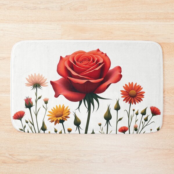 Item preview, Wildflowers and Red Rose in Middle - Transparent Background #5007T designed and sold by Wildflower Rose.
