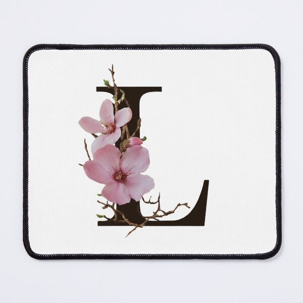 Item preview, Elegant Floral Letter L Monogram - Botanical Alphabet Art with Pink Flowers designed and sold by Psycho-Crazy.