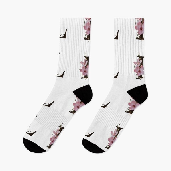 Item preview, Elegant Floral Letter L Monogram - Botanical Alphabet Art with Pink Flowers designed and sold by Psycho-Crazy.