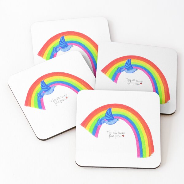 Item preview, May all beings find peace dove and rainbow  designed and sold by Choose2BHappy Designs by Leila.