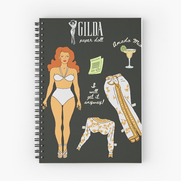 Artikelvorschau, Rita Hayworth Papierpuppe Gilda Amado Mio entworfen und verkauft von Divas Recortables.