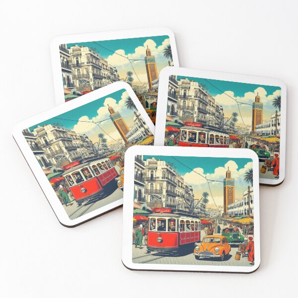 Item preview, Tunis City Black and White Vector Art – Vintage Vehicle Illustration for Travel Lovers and Urban Style Fans designed and sold by knalpot-design.