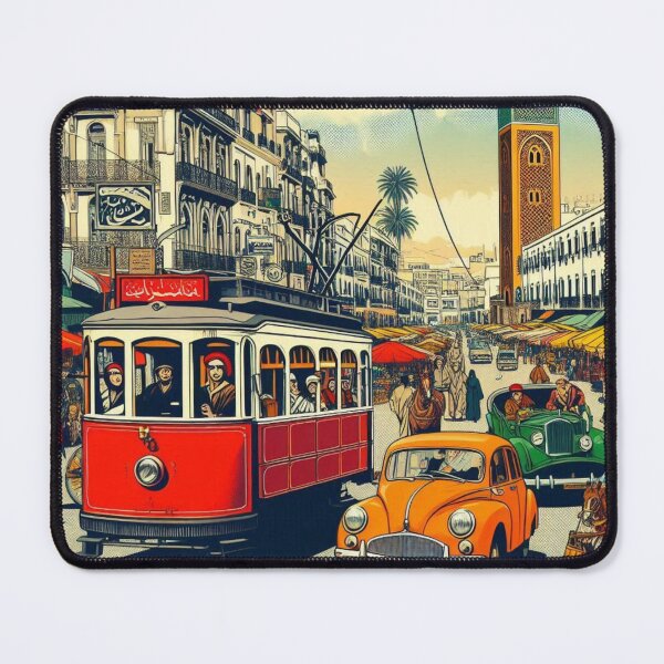 Item preview, Tunis City Black and White Vector Art – Vintage Vehicle Illustration for Travel Lovers and Urban Style Fans designed and sold by knalpot-design.
