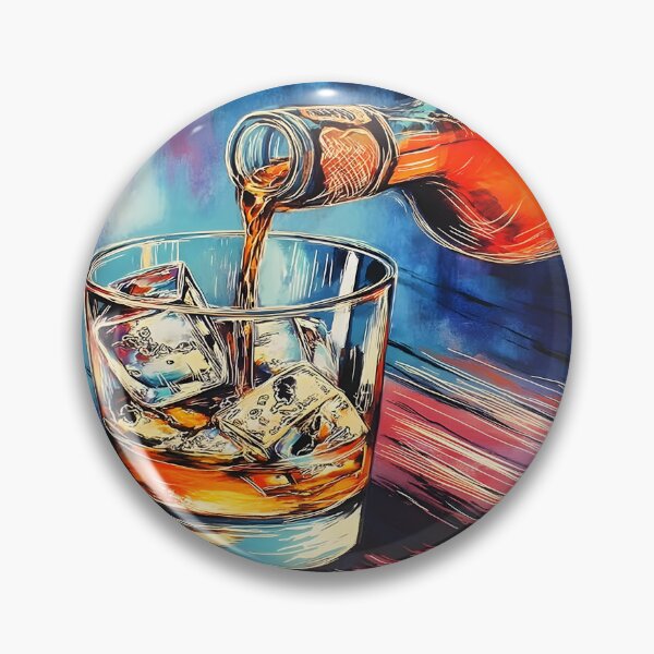 Item preview, Ignite the Pour - Whisky Cascades Over Ice in a Lively Abstract Display and Dynamic Splashes designed and sold by OlfactoART Studio.