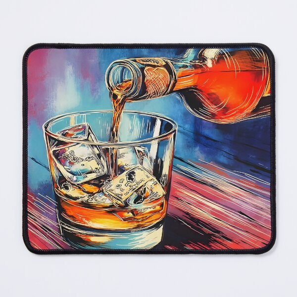 Item preview, Ignite the Pour - Whisky Cascades Over Ice in a Lively Abstract Display and Dynamic Splashes designed and sold by OlfactoART Studio.