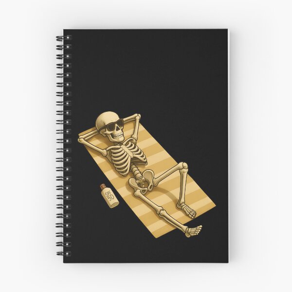 Item preview, Skelly the skeleton sunbathing on a towel designed and sold by Relatable Tees.