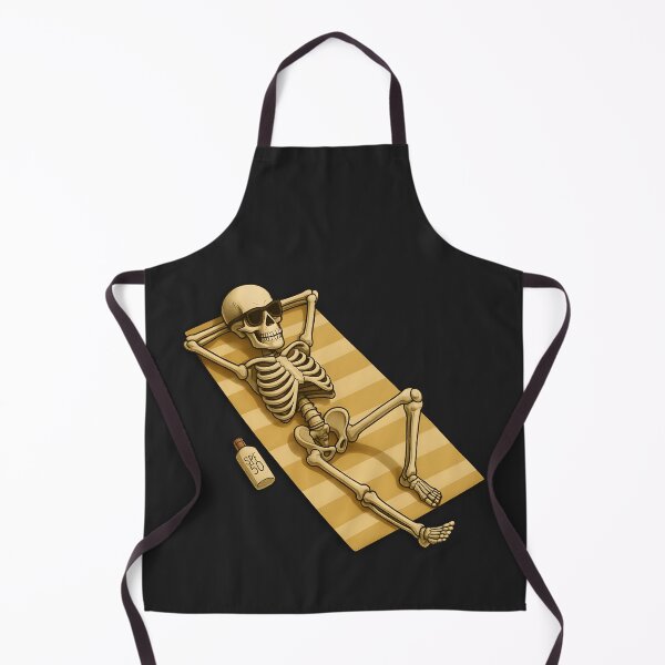 Item preview, Skelly the skeleton sunbathing on a towel designed and sold by Relatable Tees.