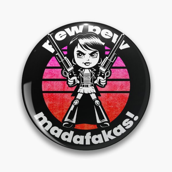 Item preview, Pew Pew Madafakas! Unique Girl Boss illustration for dark background designed and sold by PixelPunny.