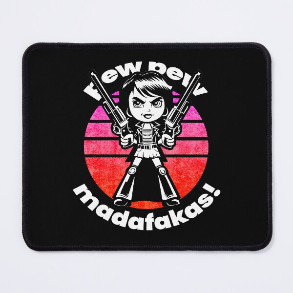 Item preview, Pew Pew Madafakas! Unique Girl Boss illustration for dark background designed and sold by PixelPunny.