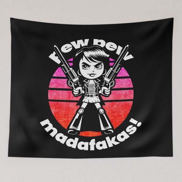 Item preview, Pew Pew Madafakas! Unique Girl Boss illustration for dark background designed and sold by PixelPunny.