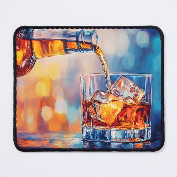 Item preview, Pour the Golden Glow - Whiskey and Ice in a Vibrant Blend of Warm and Cool Hues designed and sold by OlfactoART Studio.