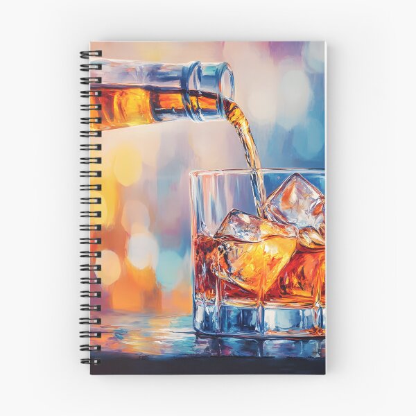 Item preview, Pour the Golden Glow - Whiskey and Ice in a Vibrant Blend of Warm and Cool Hues designed and sold by OlfactoART Studio.