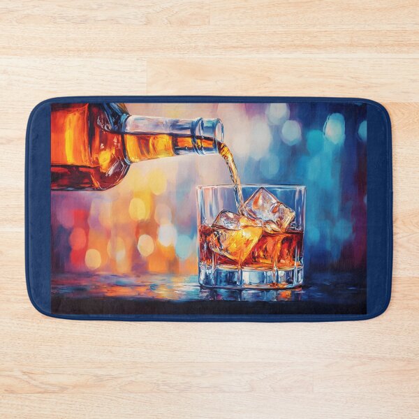 Item preview, Pour the Golden Glow - Whiskey and Ice in a Vibrant Blend of Warm and Cool Hues designed and sold by OlfactoART Studio.