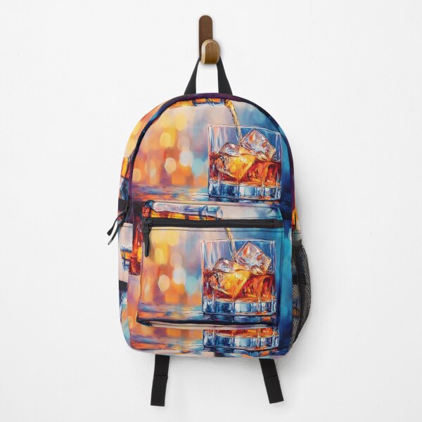 Item preview, Pour the Golden Glow - Whiskey and Ice in a Vibrant Blend of Warm and Cool Hues designed and sold by OlfactoART Studio.