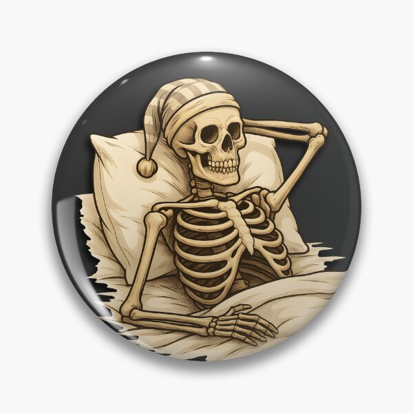 Item preview, Skelly the Skeleton being cozy in bed designed and sold by Relatable Tees.