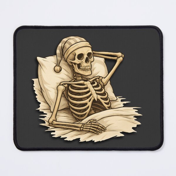 Item preview, Skelly the Skeleton being cozy in bed designed and sold by Relatable Tees.