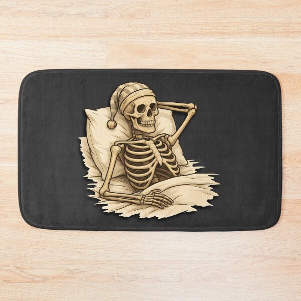 Item preview, Skelly the Skeleton being cozy in bed designed and sold by Relatable Tees.