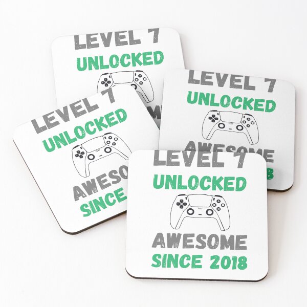 Item preview, Level 7 Unlocked Awesome Since 2018 T-Shirt – Cool 7th Birthday Gamer Shirt for Boys & Girls designed and sold by GAIDREDA.