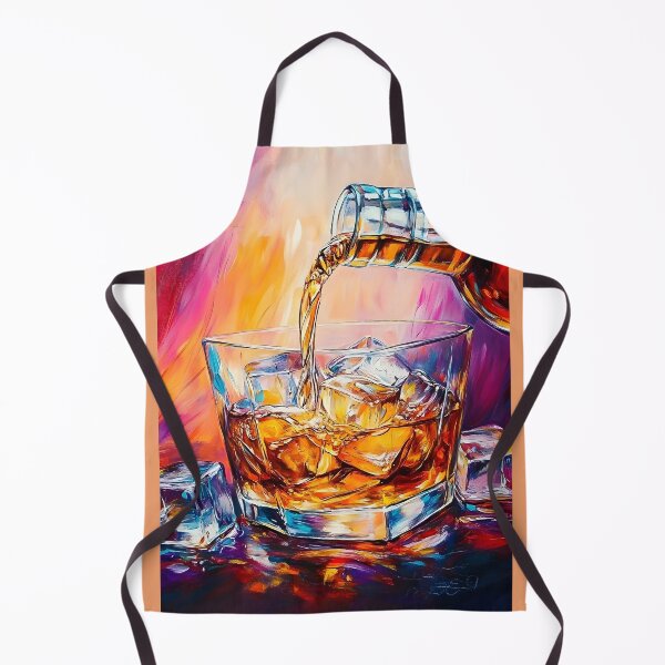 Item preview, Savor the Swirl - Whiskey Pours into Ice Amid a Vivid Dance of Color and an Abstract Sense of Warmth designed and sold by OlfactoART Studio.