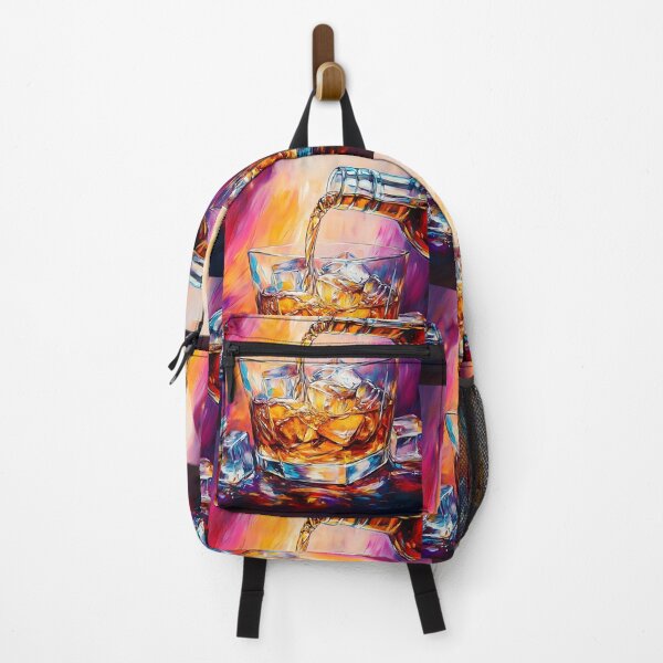 Item preview, Savor the Swirl - Whiskey Pours into Ice Amid a Vivid Dance of Color and an Abstract Sense of Warmth designed and sold by OlfactoART Studio.