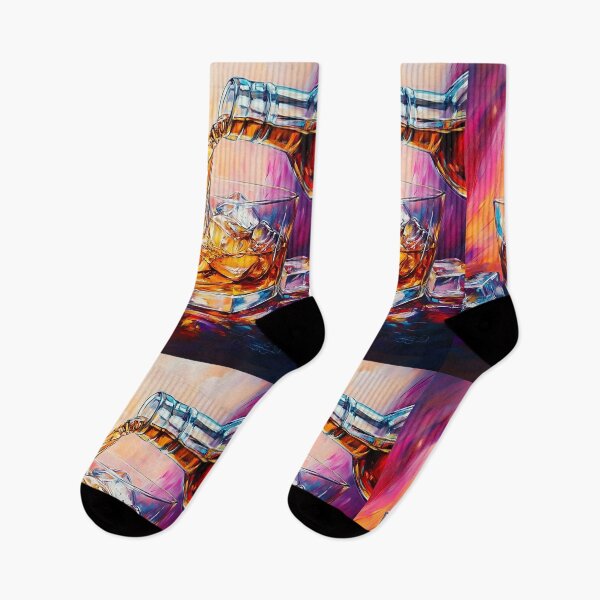 Item preview, Savor the Swirl - Whiskey Pours into Ice Amid a Vivid Dance of Color and an Abstract Sense of Warmth designed and sold by OlfactoART Studio.