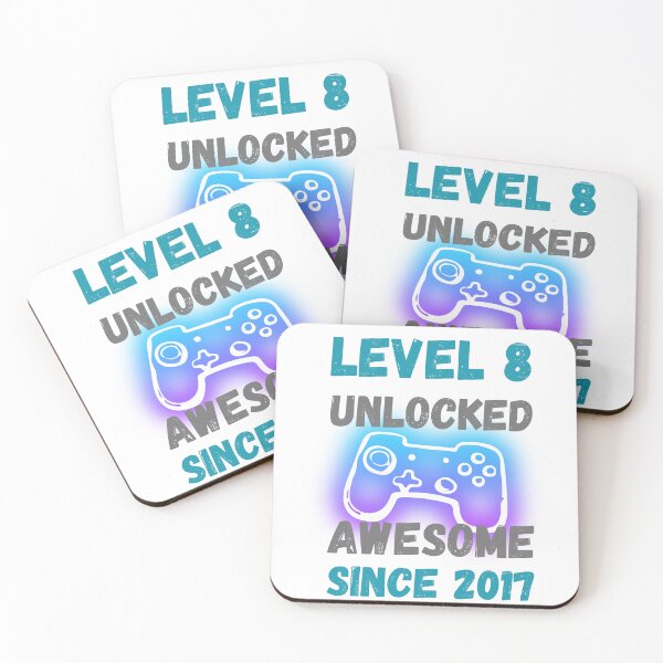 Item preview, Level 8 Unlocked Awesome Since 2017 T-Shirt – Gamer 8th Birthday Shirt for Kids, Funny Video Game Tee designed and sold by GAIDREDA.