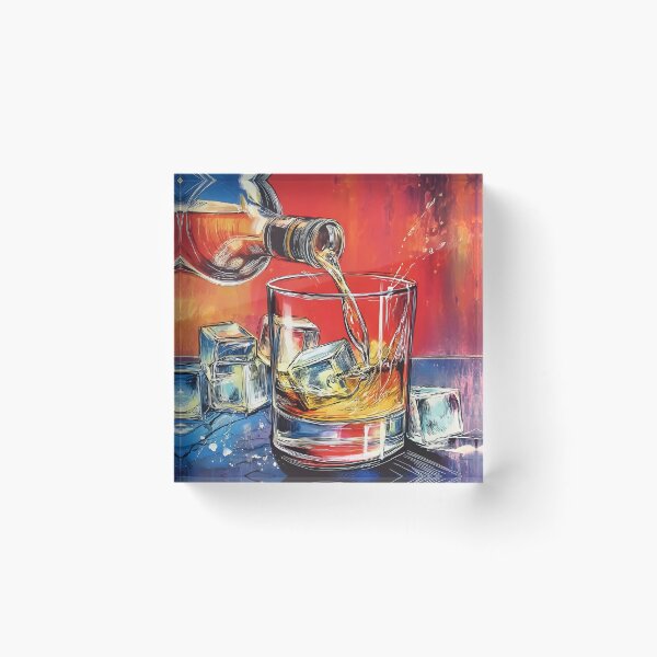 Item preview, Whisky in Flight - A Dram of Color, Motion, and Ice Abstract Art Digital Generative AI designed and sold by OlfactoART Studio.