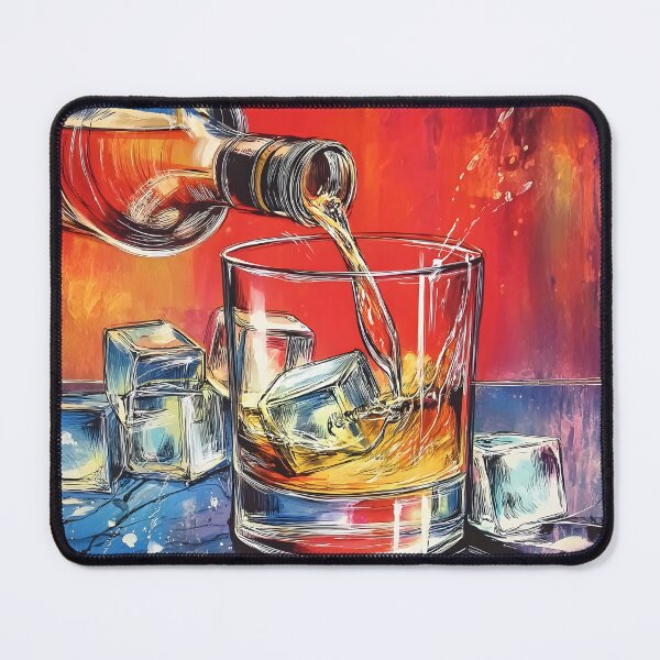 Item preview, Whisky in Flight - A Dram of Color, Motion, and Ice Abstract Art Digital Generative AI designed and sold by OlfactoART Studio.