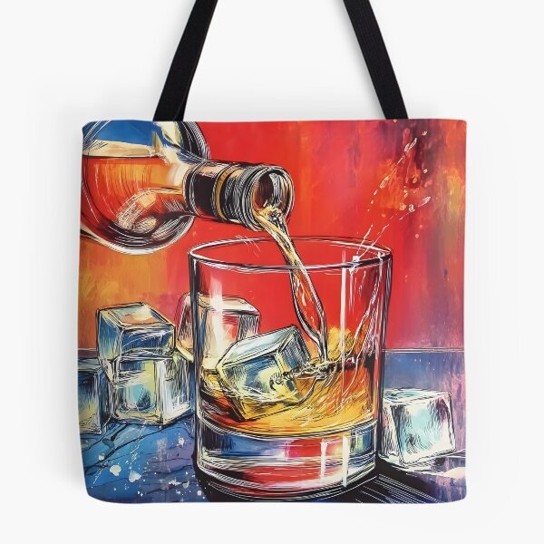 Item preview, Whisky in Flight - A Dram of Color, Motion, and Ice Abstract Art Digital Generative AI designed and sold by OlfactoART Studio.