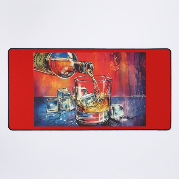 Item preview, Whisky in Flight - A Dram of Color, Motion, and Ice Abstract Art Digital Generative AI designed and sold by OlfactoART Studio.