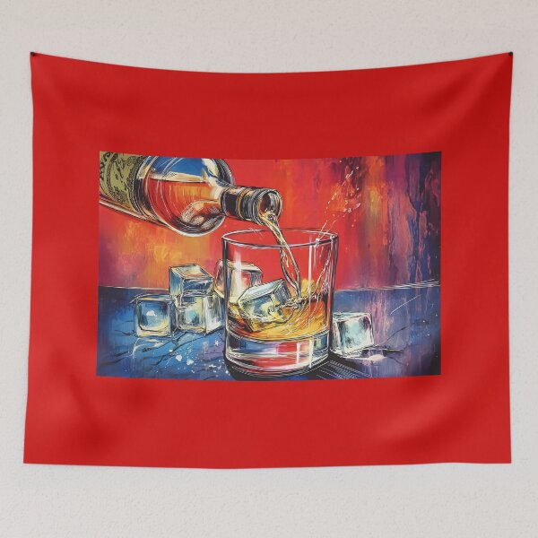 Item preview, Whisky in Flight - A Dram of Color, Motion, and Ice Abstract Art Digital Generative AI designed and sold by OlfactoART Studio.