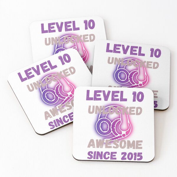 Item preview, Level 10 Unlocked Awesome Since 2015 T-Shirt – Cool 10th Birthday Gamer Tee for Boys & Girls designed and sold by GAIDREDA.