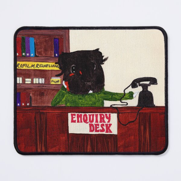 Item preview, Guinea Pigs and Books - Snorri at the Enquiry Desk designed and sold by Guinea Pigs and Books.