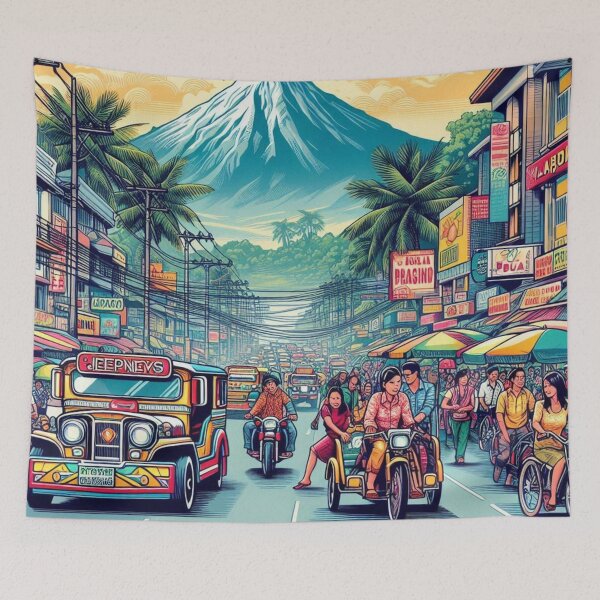 Item preview, Vintage Davao City Vibes: AI Artwork Design for Clothing & Accessories Lovers of Urban Travel designed and sold by knalpot-design.
