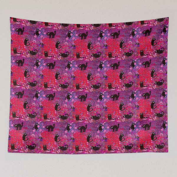 Item preview, Klimt’s quirky cats on red designed and sold by QuirkyCatz.