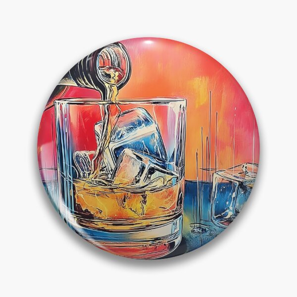 Item preview, Catch the Splash in Abstract Expressionism- Whisky in Motion Over Ice with Explosive Color designed and sold by OlfactoART Studio.