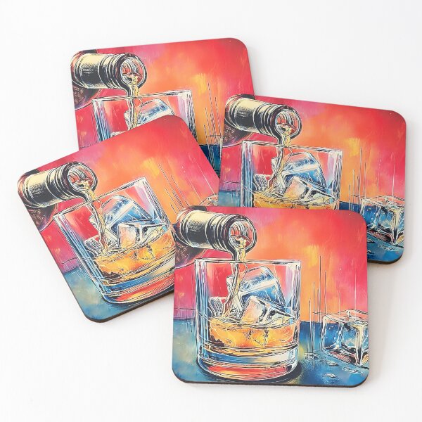 Item preview, Catch the Splash in Abstract Expressionism- Whisky in Motion Over Ice with Explosive Color designed and sold by OlfactoART Studio.