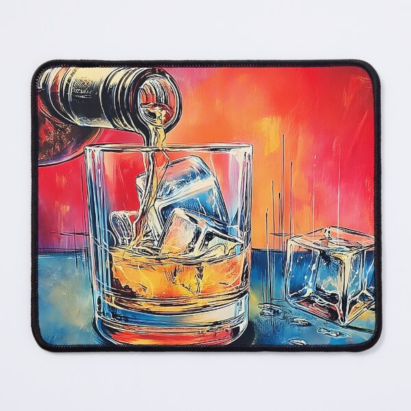 Item preview, Catch the Splash in Abstract Expressionism- Whisky in Motion Over Ice with Explosive Color designed and sold by OlfactoART Studio.