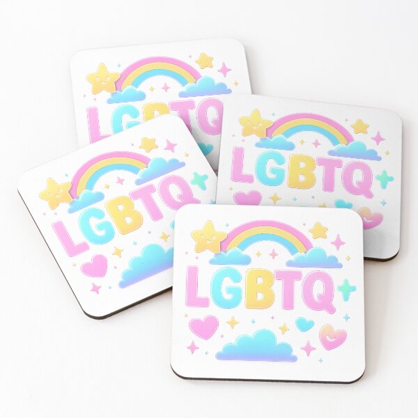 Item preview, Pastel LGBTQ Rainbow Hearts Stars Cloud Cute Pride Art designed and sold by Haus Of Sin.