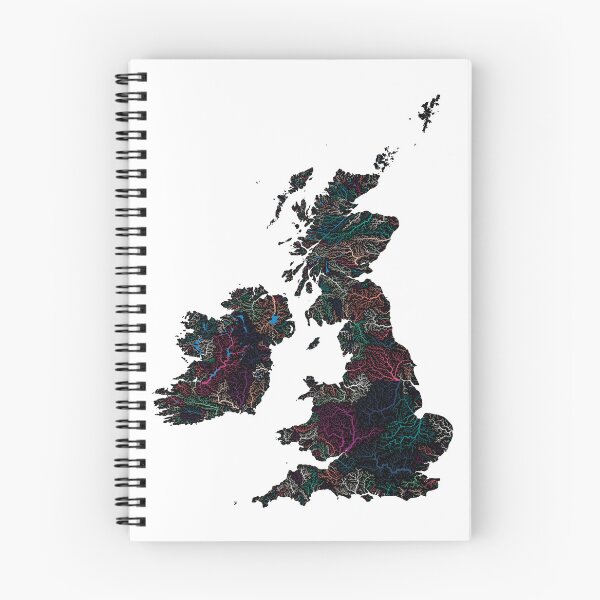 Item preview, UK and Ireland Rivers and Lakes Map designed and sold by DreamingBeetle.