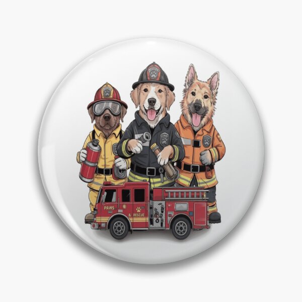 Item preview, Firefighting Fur Heroes – Cute Dogs in Firefighter Gear with Truck designed and sold by Petpixy.
