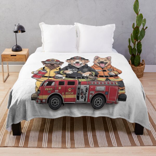 Item preview, Firefighting Fur Heroes – Cute Dogs in Firefighter Gear with Truck designed and sold by Petpixy.
