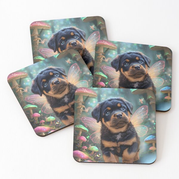 Item preview, Pequeño cachorro de rottweiler con alas de mariposa designed and sold by MountAshDesigns.