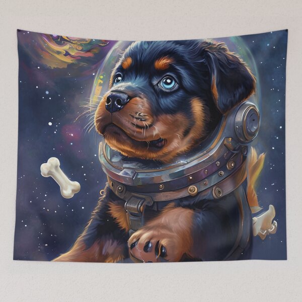 Item preview, Playful Rottweiler Puppy Floating Space designed and sold by MountAshDesigns.